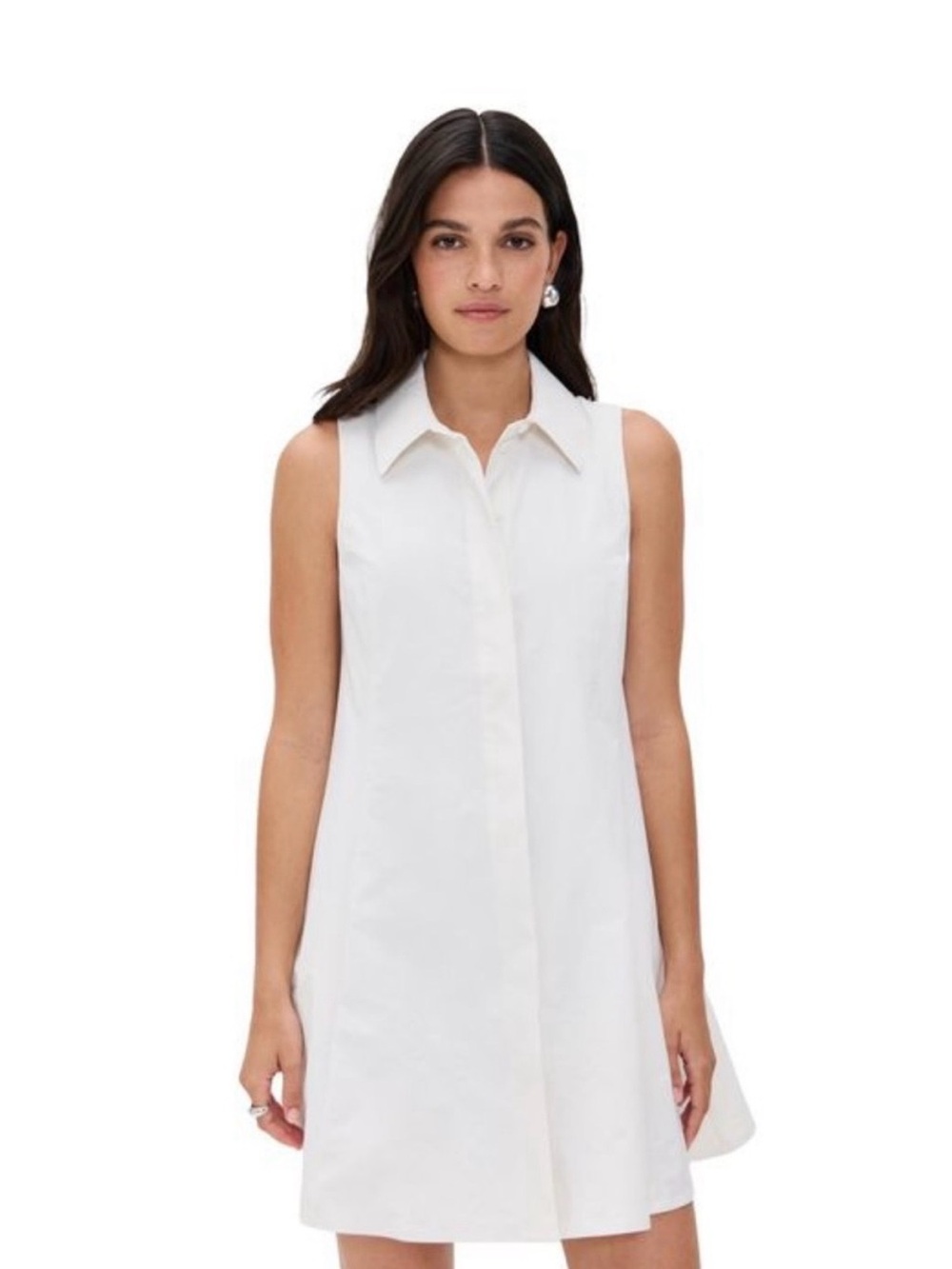 Rhone Highline Sleeveless White Shirt Dress - Women Size Small Preppy